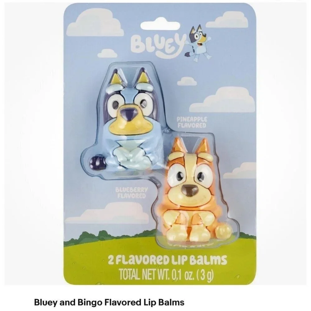 Bluey & Bingo Lip Balm 2-Pack Blueberry & Pineapple Flavored New In Pack